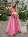 Off Should Tulle Long A-line Evening Prom Dresses, DB0313