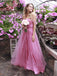 Off Should Tulle Long A-line Evening Prom Dresses, DB0313