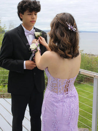 Gorgeous Lilac Tulle Appliques Long Evening Prom Dresses, Sweet Heart Prom Dress, DB0314