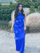 Halter Royal Blue Mermaid Long Evening Prom Dresses, DB0328