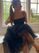 Popular Spaghetti Straps Black Tulle Long Evening Prom Dresses, DB0343