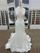 White Sequins Deep V-neck Long Evening Prom Dresses, Sparkly Wedding Dress, DB0346