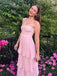 Gorgeous Pink Chiffon Sweet Heart A-line Long Evening Prom Dresses, DB0351