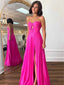 Popular Chiffon Sweet Heart Side Slit Long Evening Prom Dresses, DB0353