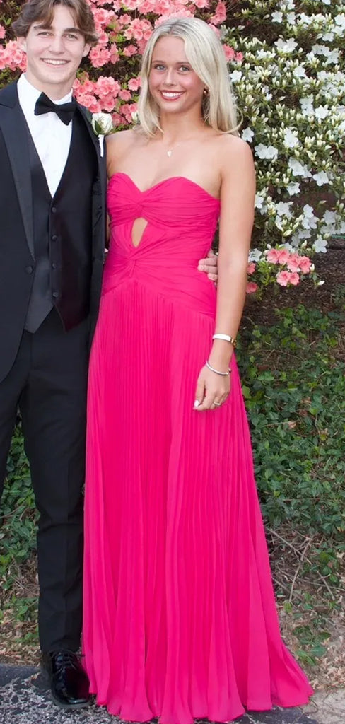 Popular Chiffon Sweet Heart Side Slit Long Evening Prom Dresses, DB0353