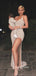 Sexy Mermaid Sequins Side Slit Long Evening Prom Dresses, Custom Sparkly Prom Dresses, DM0003