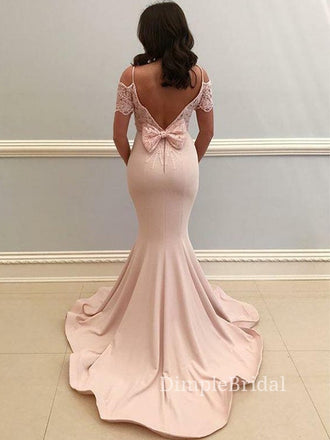 Off Shoulder Mermaid Spaghetti Straps Long Evening Prom Dresses, Custom Prom Dresses, DM0074